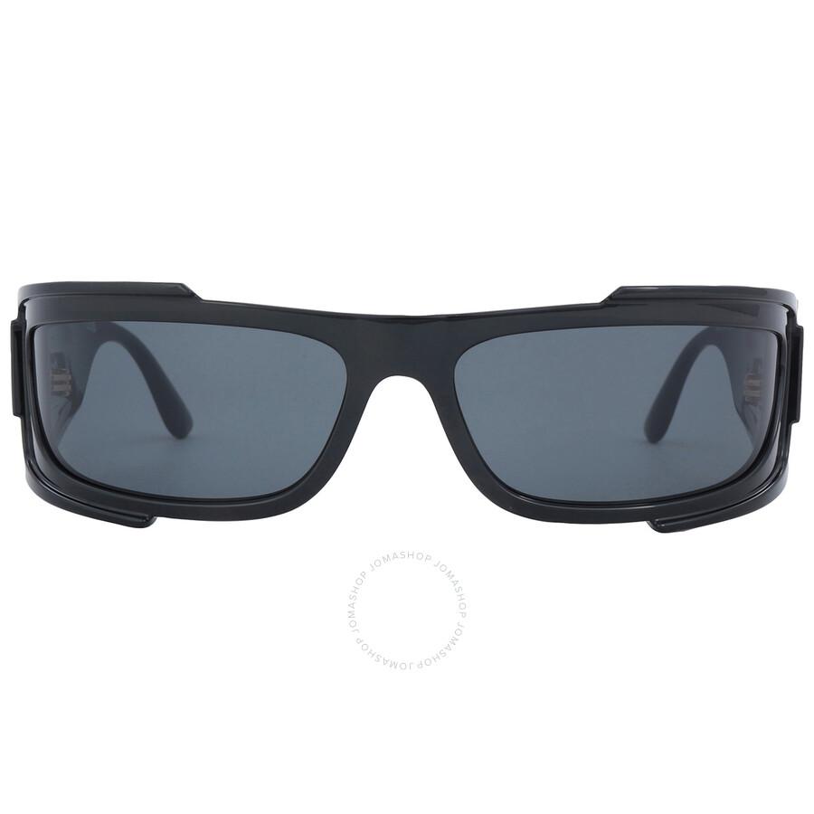 Versace Dark Grey Wrap Men's Sunglasses VE4446 GB1/87 67
