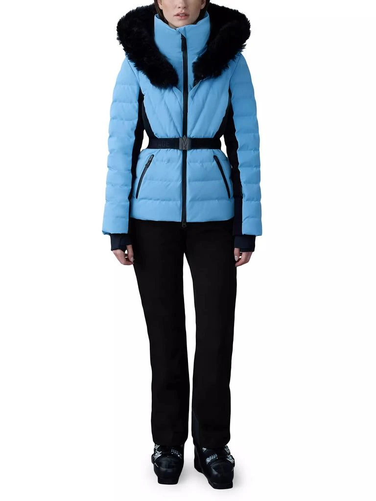 Mackage Elita Belted Down Ski Jacket With Shearling Hood 2