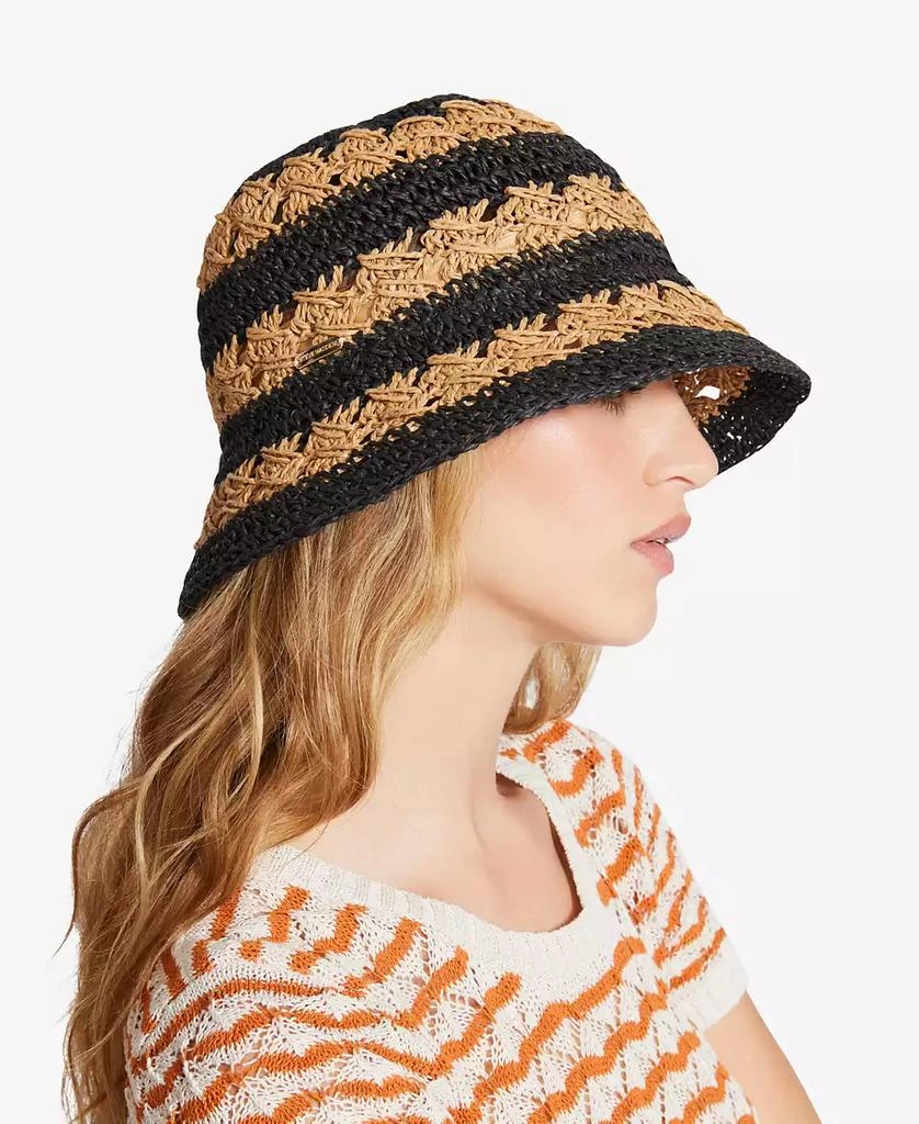 Steve Madden H-Carly Striped Crochet Straw Bucket Hat 4