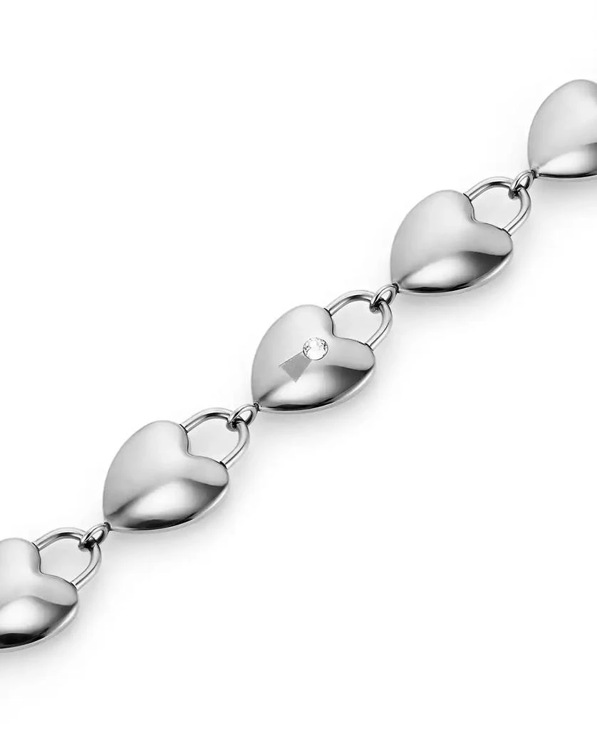Olivia Burton Women's Locked Heart Silver Tone Bracelet 3