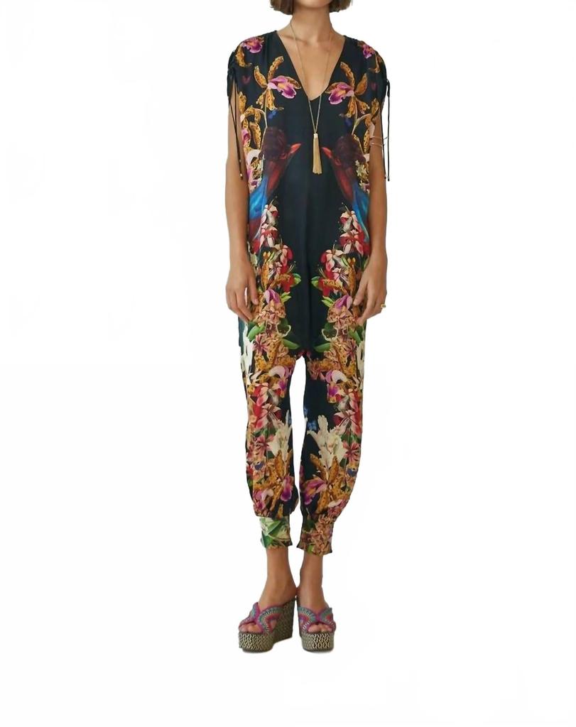 Carolina K Sera V-Neck Jumpsuit In Divine Birds Black