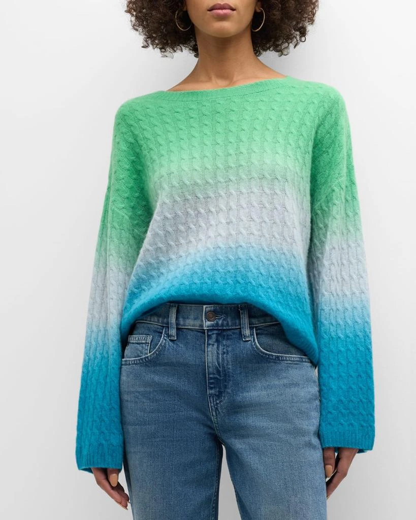 Naadam Cashmere Ombre Cable-Knit Sweater 4