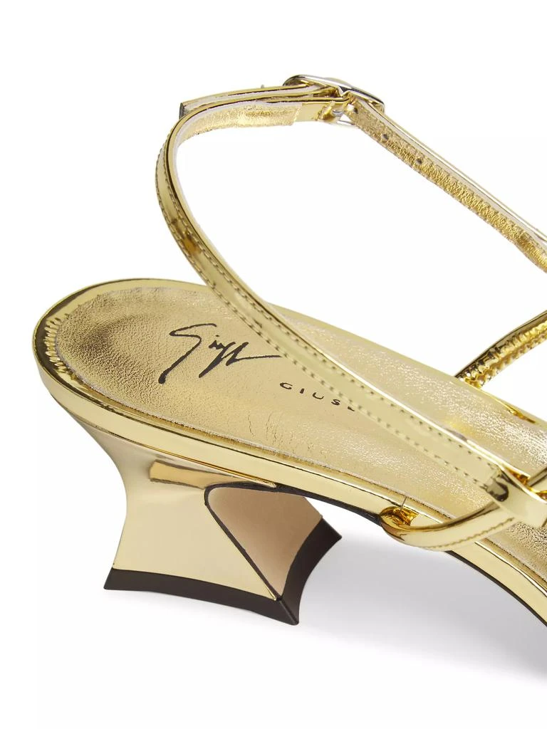Giuseppe Zanotti Kangu 70MM Metallic Leather Teardrop Sandals 5