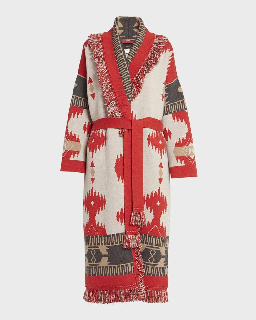 Alanui Icon Jacquard Knit Belted Longline Cardigan 2