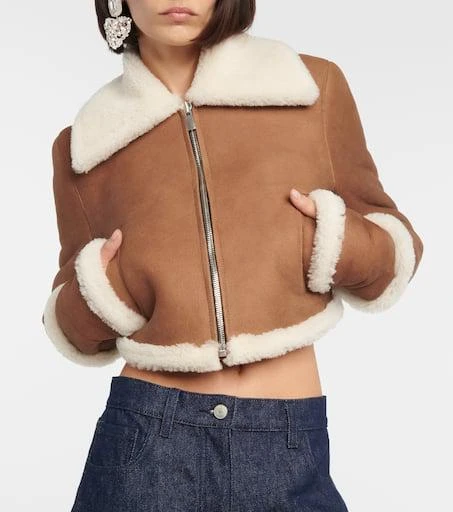 Magda Butrym Shearling-lined suede jacket 6