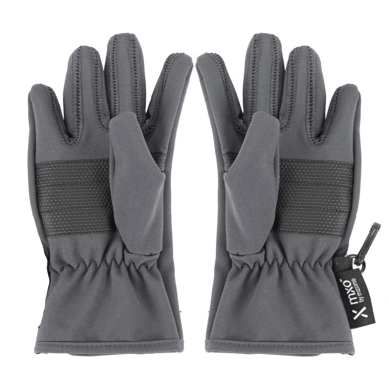 Maximo Softshell finger gloves velcro closure in anthrazit 2