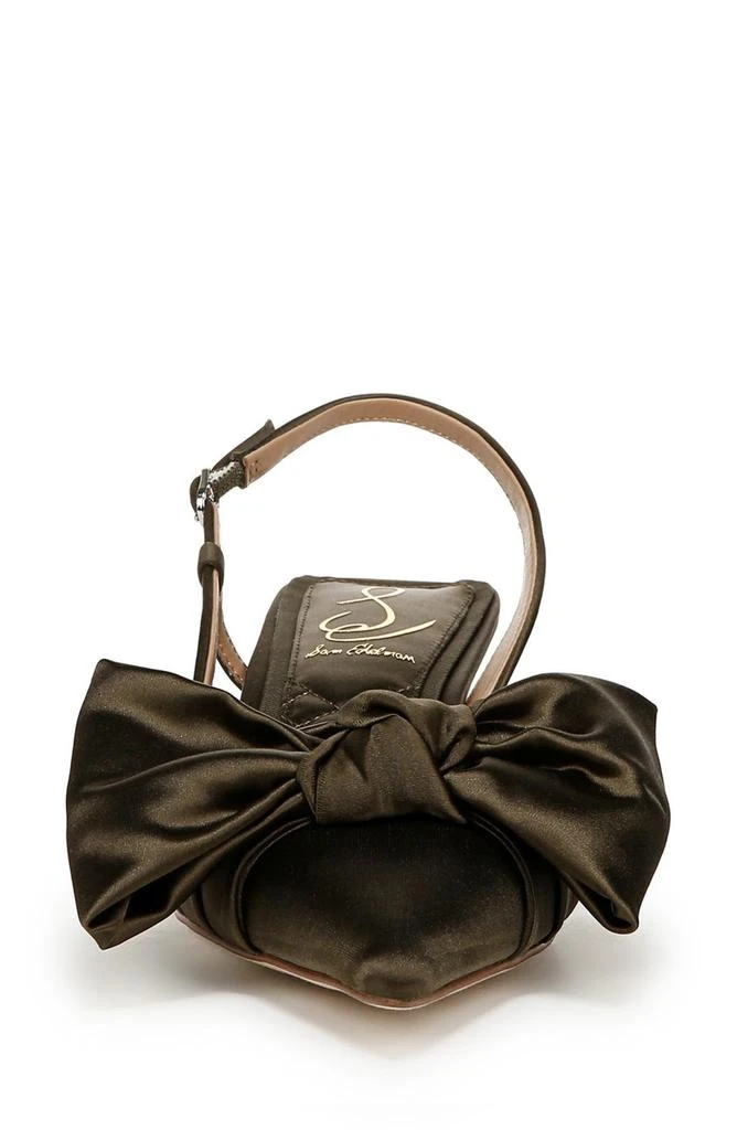 Sam Edelman Treena Bow Plissé Pointed Toe Kitten Heel Sandal 4