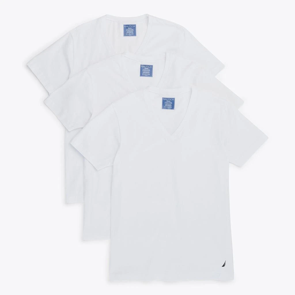 Nautica Mens V-Neck T-Shirts, 3-Pack 1