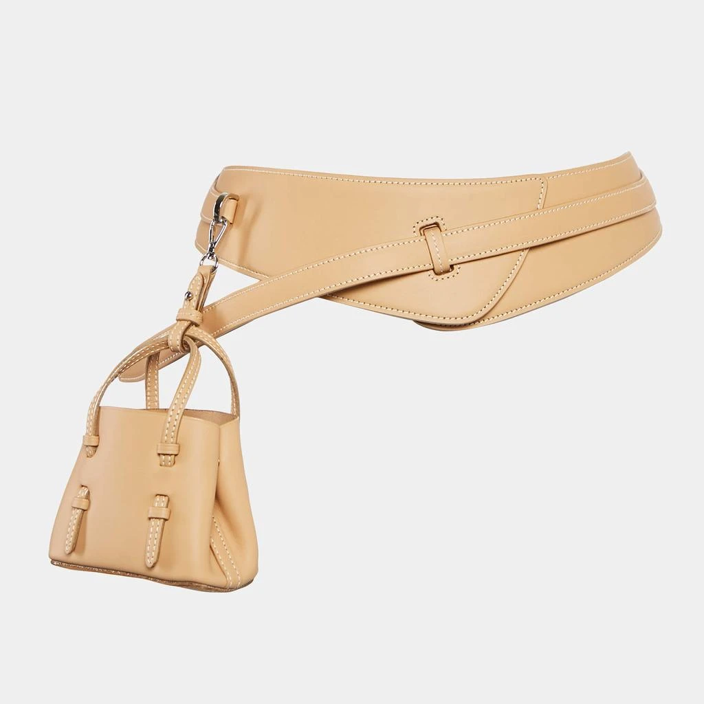 Alaia Beige Leather Mini Mina Belt 80 CM – On Sale Now with  display picture 3