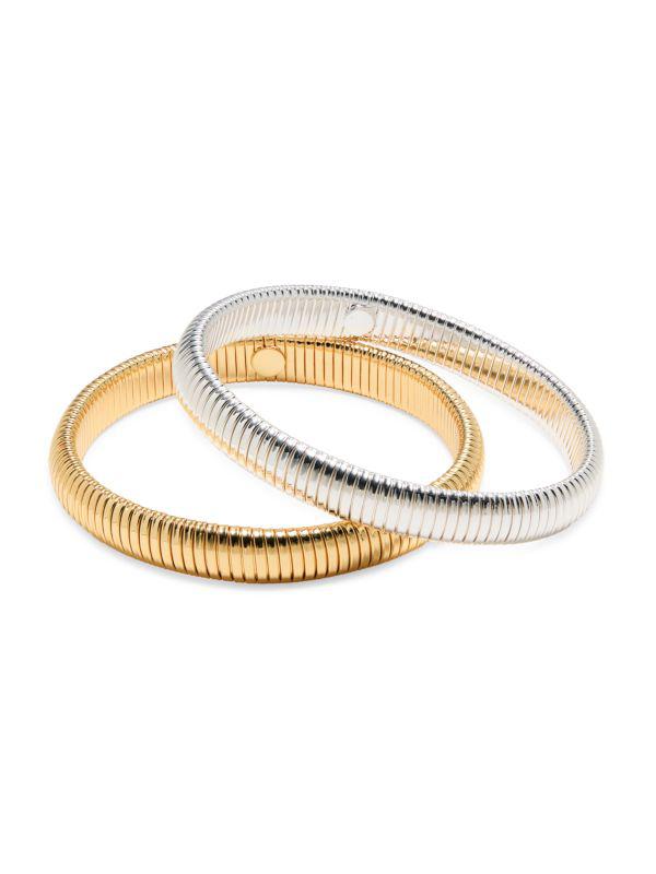 AVA & AIDEN 2-Piece Textured Bangle Bracelet Set