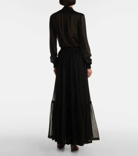 Yves Saint Laurent Ruffled silk maxi skirt 3