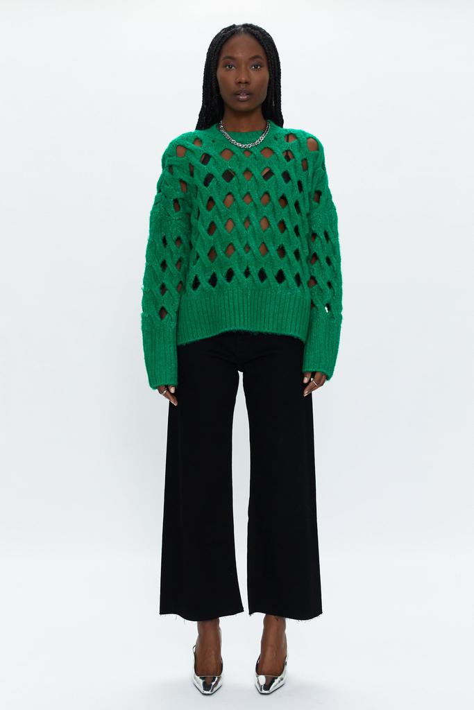 Pistola Denim Darya Open Knit Pullover Sweater - Evergreen