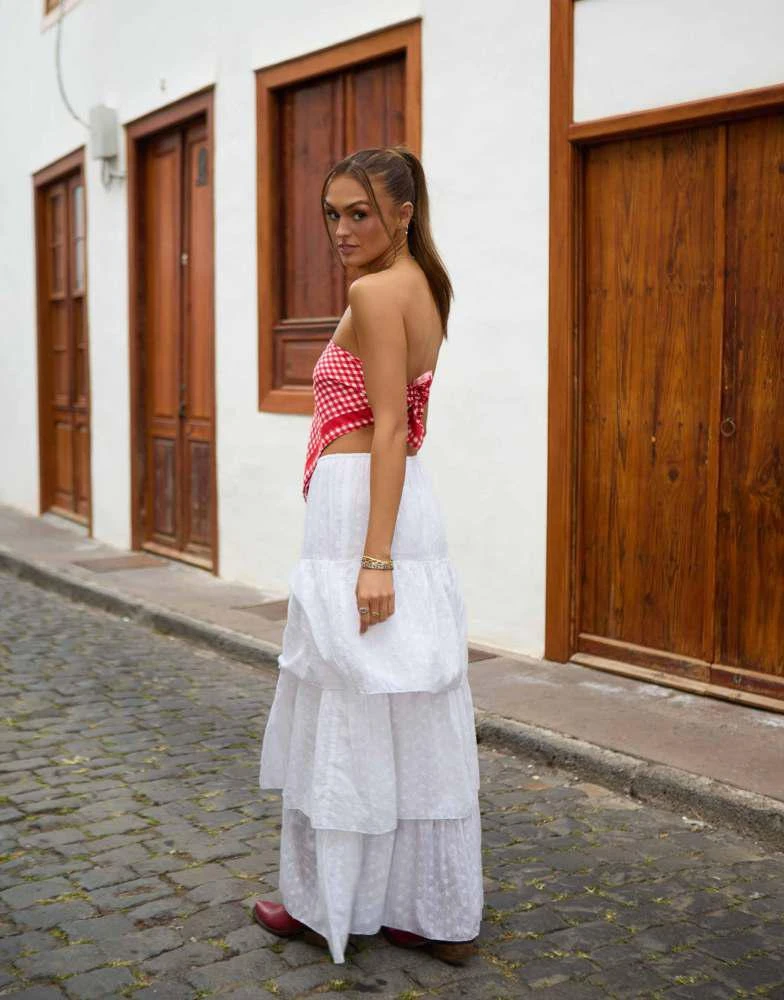 South Beach South Beach x Misha Grimes broderie maxi beach skirt in white 3