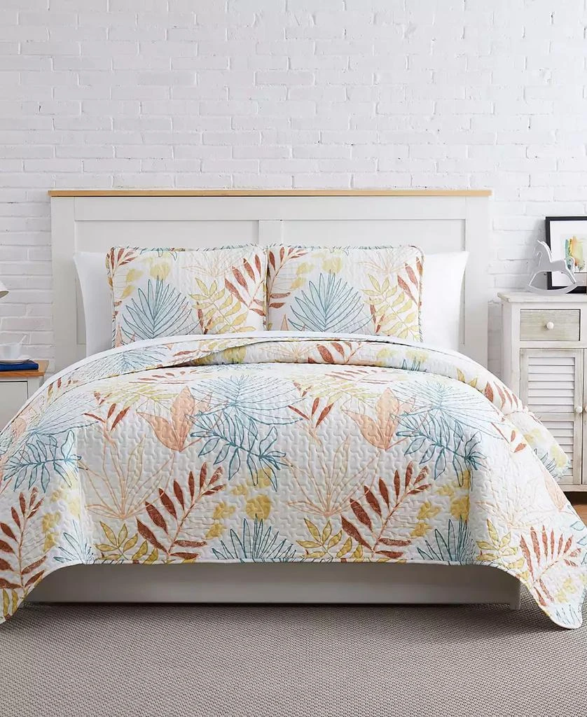 SOUTHSHORE FINE LINENS Tropic Leaf 3-Pc. Quilt Set