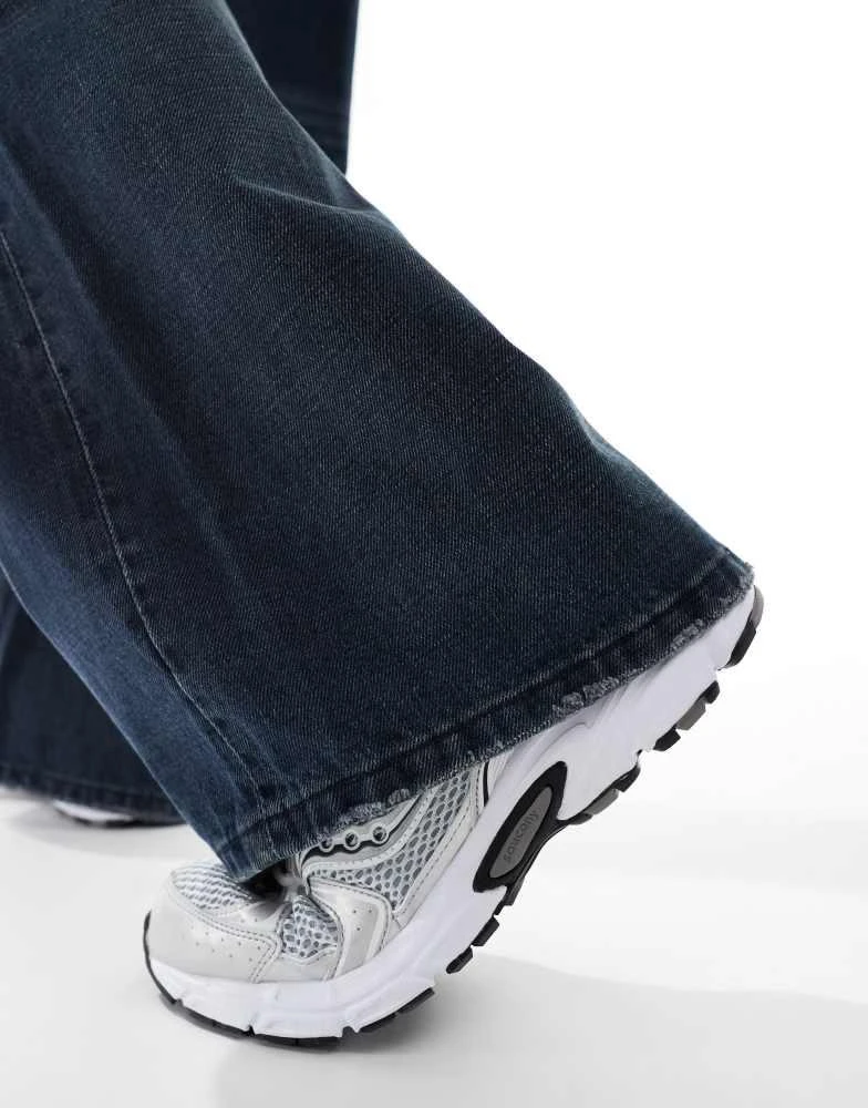 Weekday Weekday Time baggy fit bootcut jeans in deep ocean blue 4