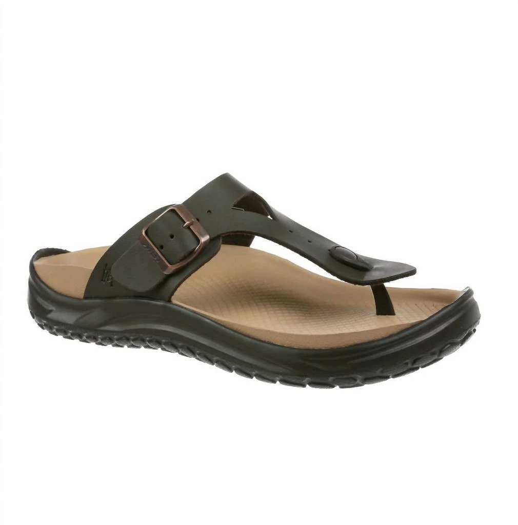 MBT Women's Meru Thong Sandal In Dark Brown 1