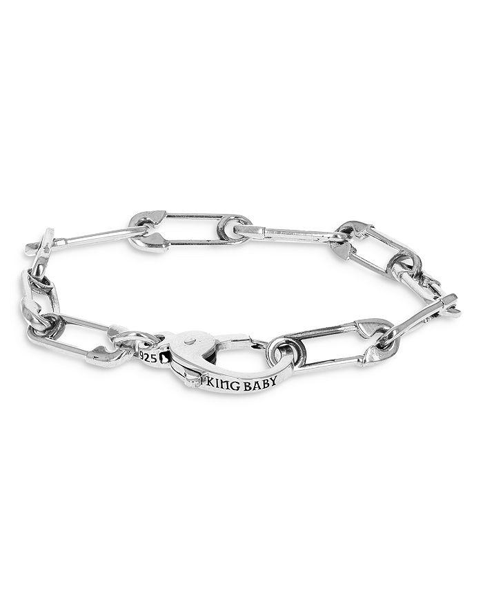 King Baby Sterling Silver Safety Pin Bracelet