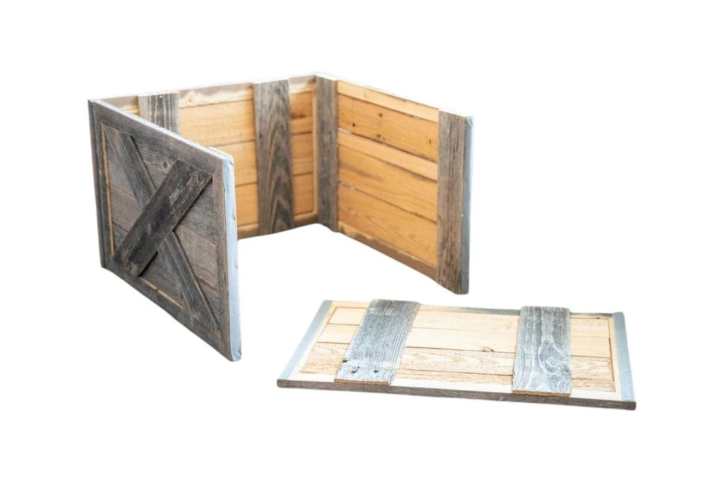 Hivvago 23" Natural Weathered Gray Whitewash Christmas Tree Collar 2