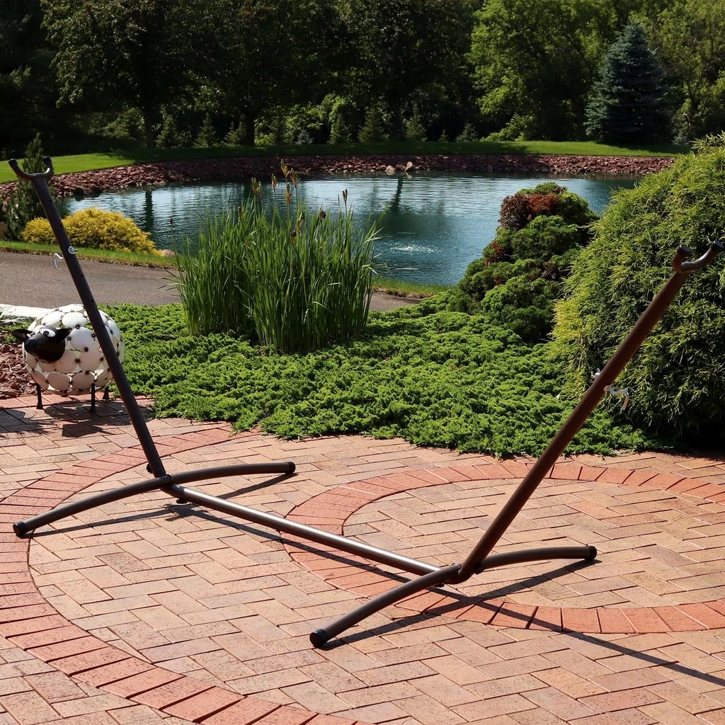 Sunnydaze Brazilian Portable Heavy-Duty 2-Person Space-Saving Hammock Stand Only with Carrying Case - 400 lb Weight Capacity 4