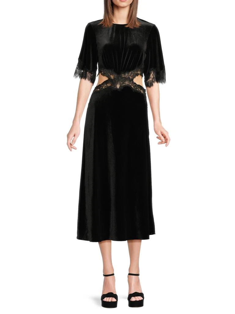 knee length dresses for ladies Shapewear V-Neck Lace Midi Dress | Built-In Sculpting