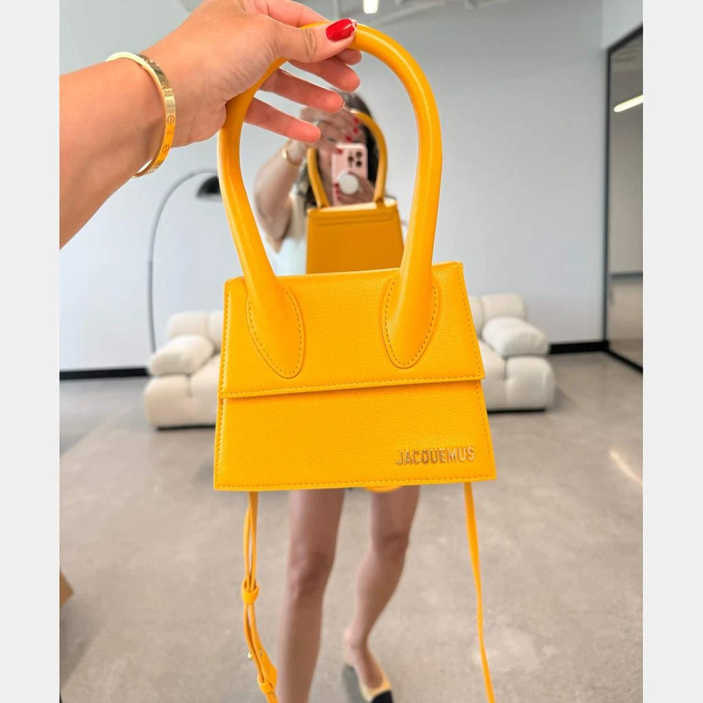 Jacquemus Jacquemus Orange Grained Leather Moyen Bag 1