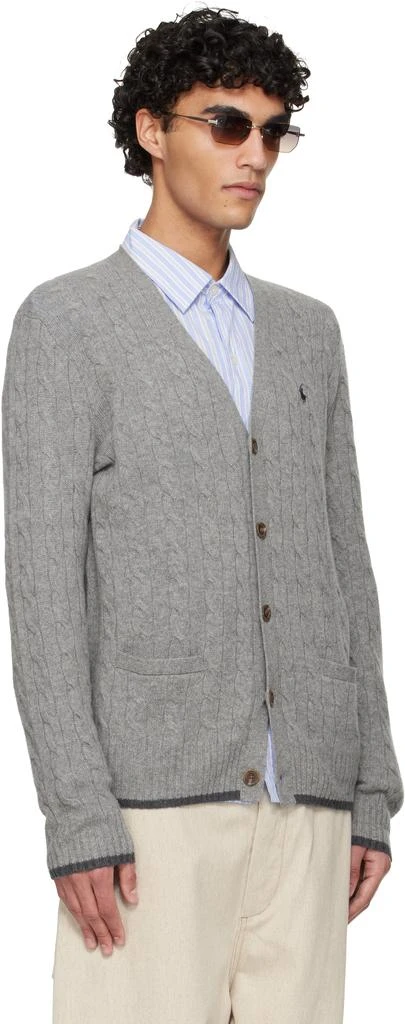 Ralph Lauren Gray Cable-Knit Wool-Cashmere Cardigan 2