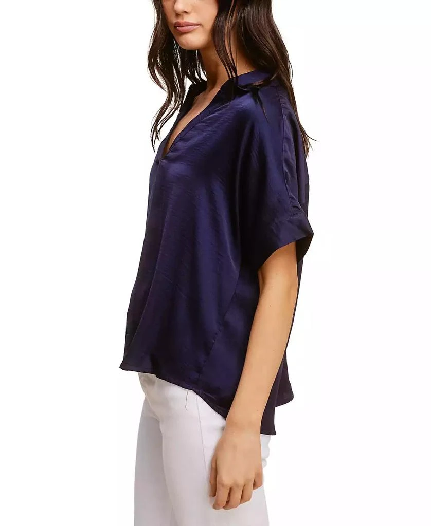 John Paul Richard Solid Washer Woven Split Neck Top 5