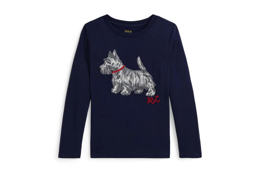 Ralph Lauren Dog-Print Cotton Long Sleeve Tee (Toddler/Little Kid)