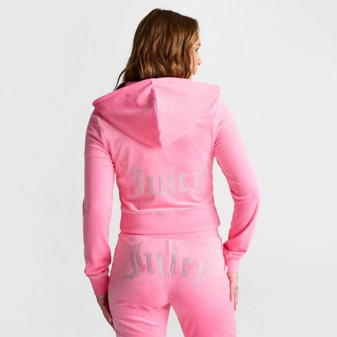 JUICY COUTURE Women's Juicy Couture OG Big Bling Velour Zip-Up Hoodie 7