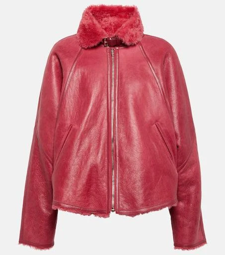 Isabel Marant Acassy shearling-trimmed leather jacket 1