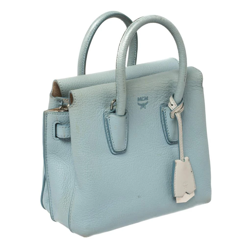 MCM MCM Blue Leather Mini Milla Tote 3