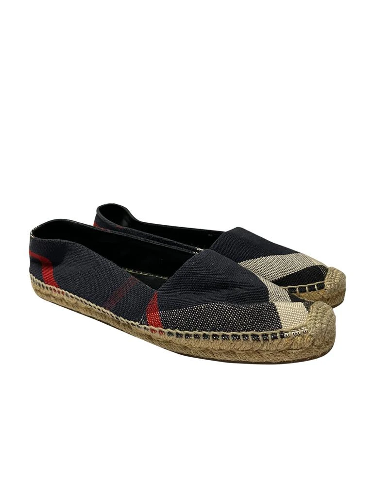Burberry Checked Espadrilles in Navy Blue Canvas 3