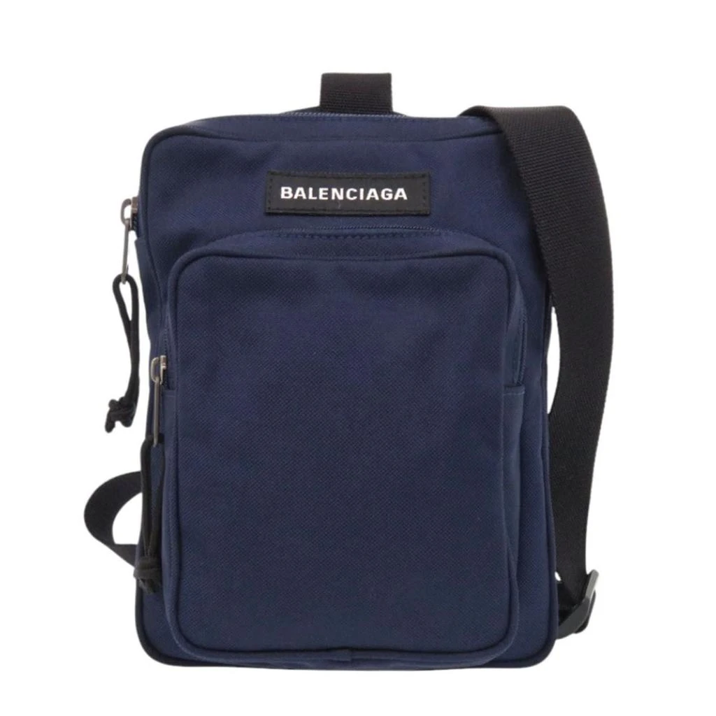Balenciaga Navy Nylon Shoulder Bag Sling Bag (Pre-Owned)
