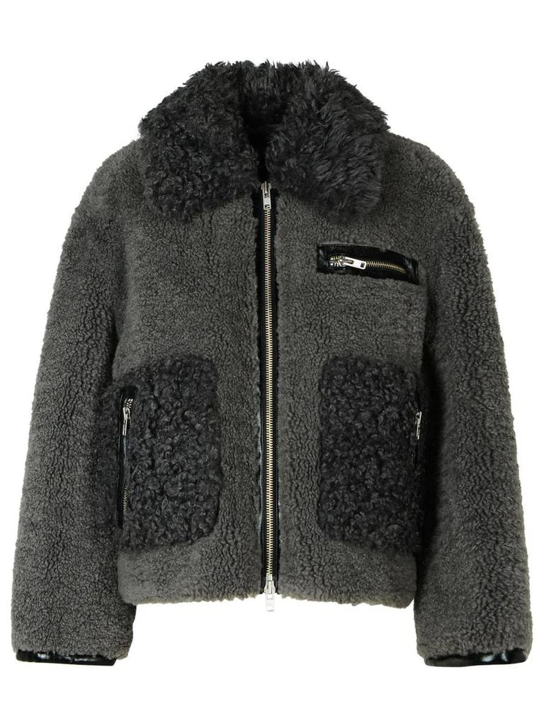 STAND STUDIO Stand Studio 'Joann' Grey Faux Fur Coat 1