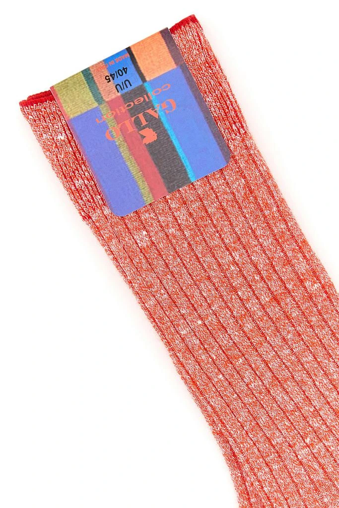 GALLO Melange red stretch linen blend socks 3