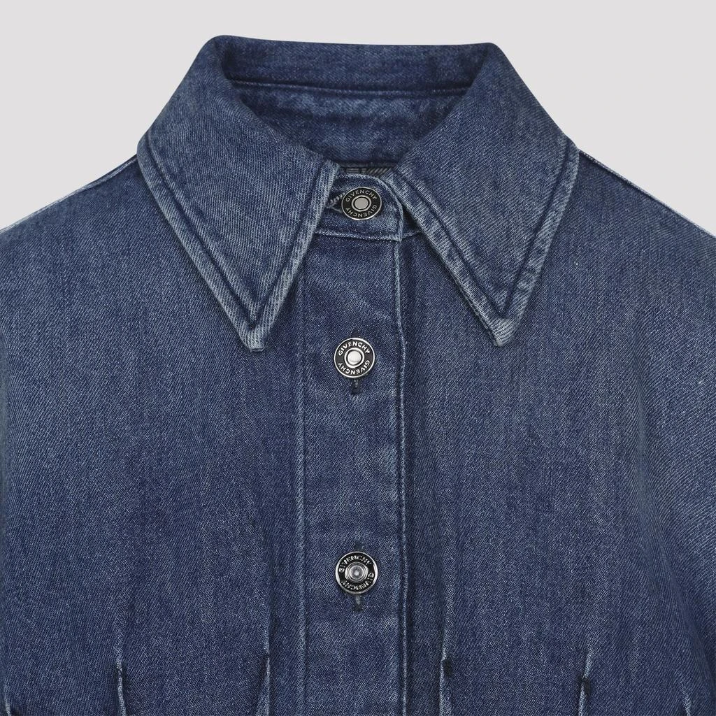 Givenchy Givenchy Collared Long-Sleeve Mini Denim Dress 3