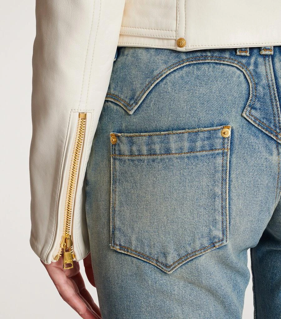 Balmain Leather Belted Biker Jacket 4