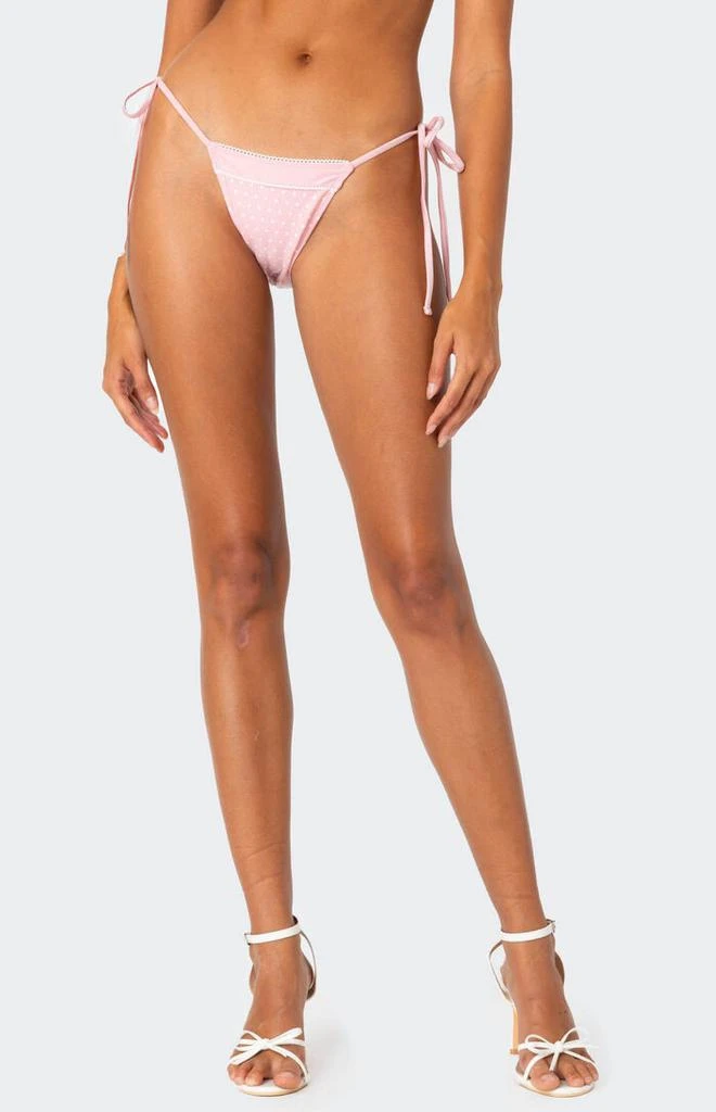 Edikted Contrast Polka Dot String Bikini Bottom 2