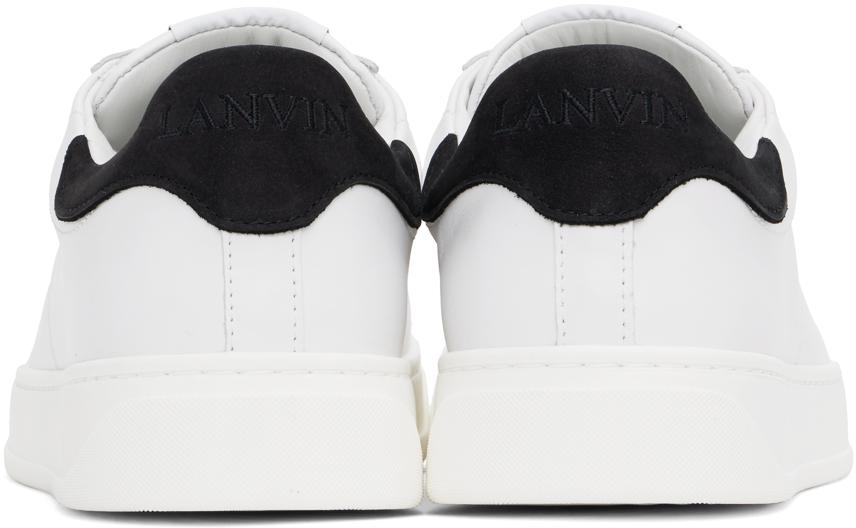 Lanvin White & Black DDB0 Leather Sneakers