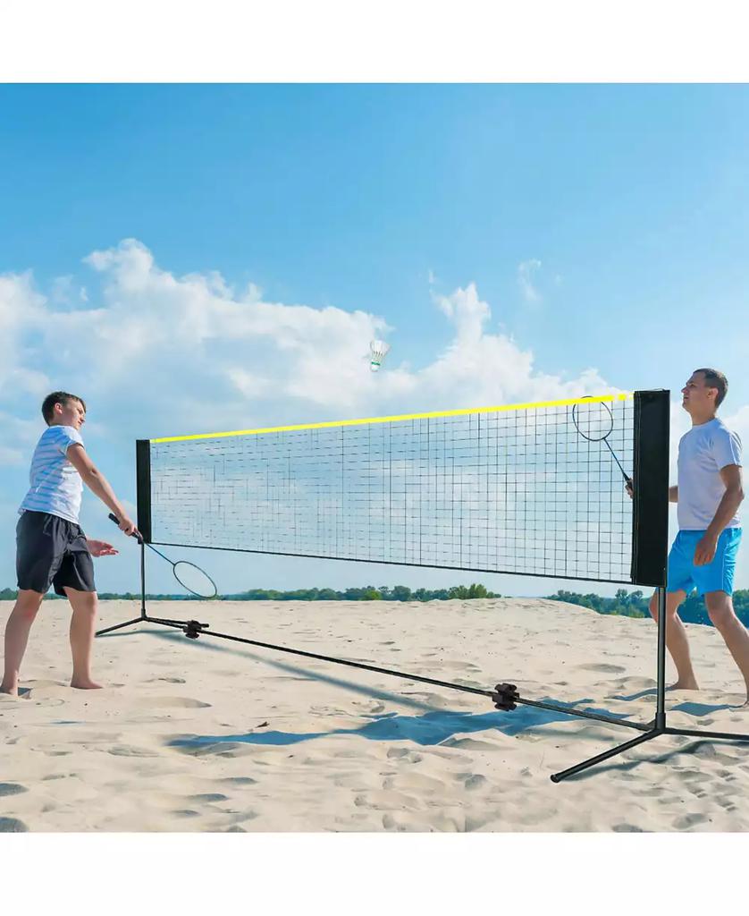 Mecale Adjustable Badminton and Volleyball Net, ft Foldable Pickleball Net with Poles, Stand and Carry Bag for Backyard Indoor Outdoor