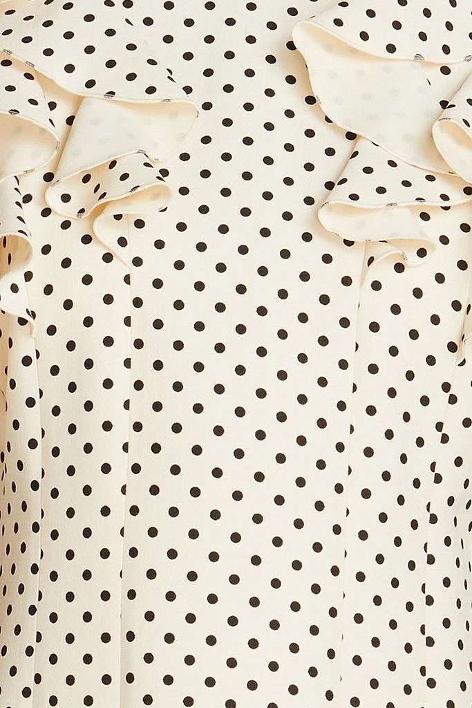 Valentino Ruffled polka-dot wool and silk-blend crepe mini dress 4
