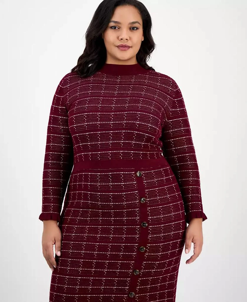 Plus Size Checkered-Knit Sweater Dress  On Sale Now with Up to 61% Off |  Discover Exclusive Deals & Savings at BeyondStyle  Authentic Sandra Darren  dress|women's fashion|dresses with Limited-Time Discounts, Free