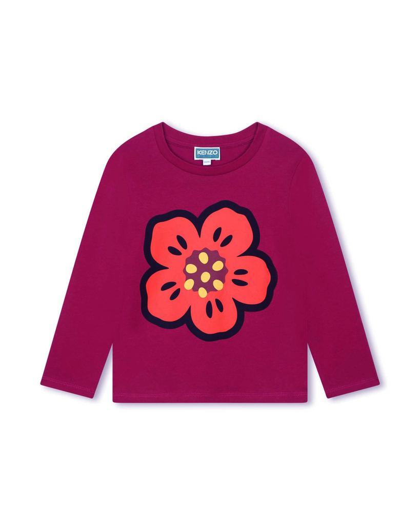 Kenzo T-Shirt Manches Longues Red Currant - Enfant Fille - Kenzo Kids