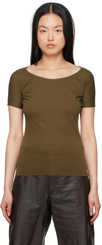 LEMAIRE Brown Second Skin T-Shirt 1