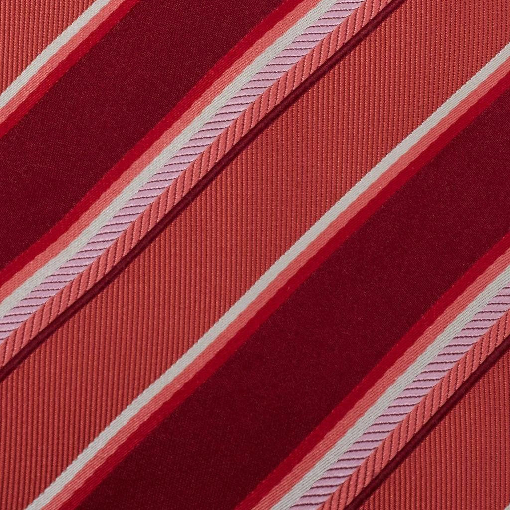 Boss By Hugo Boss Boss By Hugo Boss Red & Coral Striped Silk Tie 2