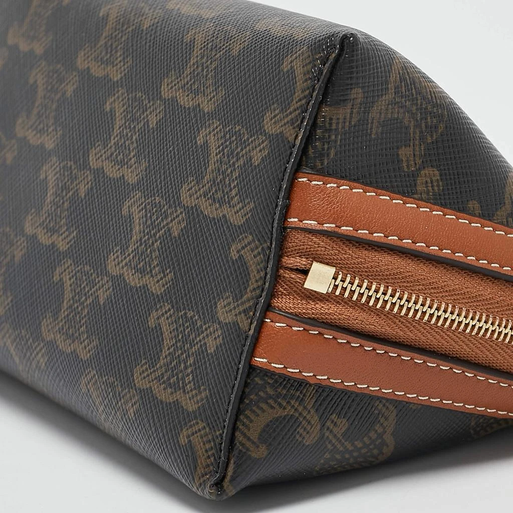 Celine Celine Tan Triomphe Coated Canvas Mini Cosmetic Pouch 9