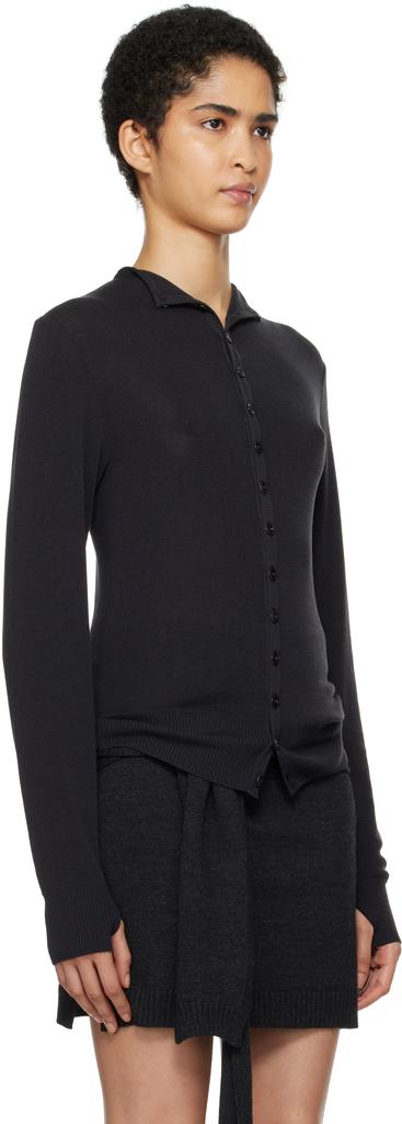 Shop Black Fitted Seamless Cardigan on Sale at BeyondStyle