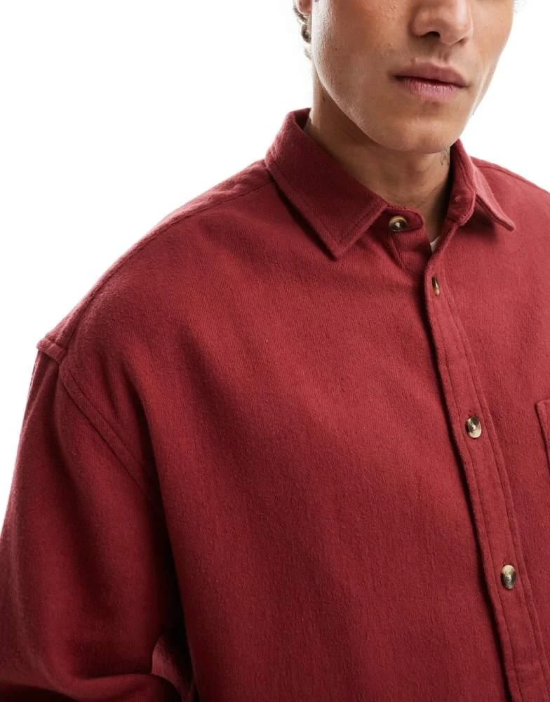 ASOS ASOS DESIGN overshirt in rust red 2