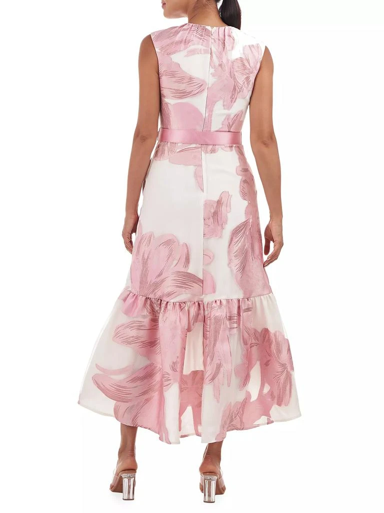 Kay Unger Beatrix Floral Organza Midi-Dress 4