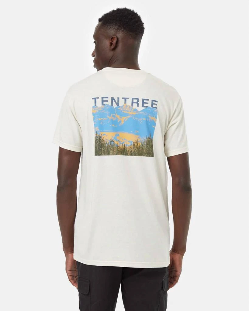 tentree Mens Graphic Mountain T-Shirt In Vintage White Parisian Blue 2